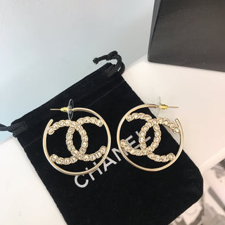 Fashion Big Circle Rhinestone Earrings