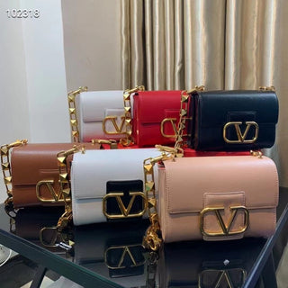 6 colors elegant studded chain bag