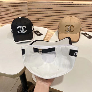 Solid color double C letter baseball cap
